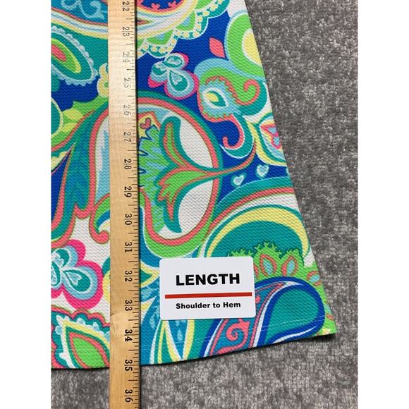 Ronni‎ Nicole T-Shirt Dress Women Size 8 Multicolor Paisley Stretch Textured - Picture 9 of 13